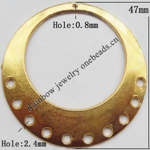 Connector, Lead-free Zinc Alloy Jewelry Findings, 47mm Hole=2.4mm,0.8mm, Sold by Bag