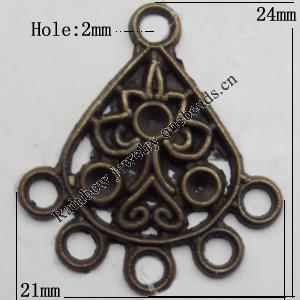 Connector, Lead-free Zinc Alloy Jewelry Findings, 21x24mm Hole=2mm, Sold by Bag