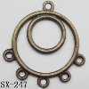 Connector, Lead-free Zinc Alloy Jewelry Findings, 32x34mm Hole=1.5mm, Sold by Bag