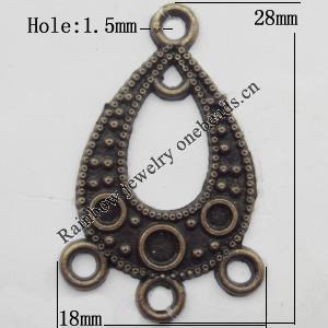 Connector, Lead-free Zinc Alloy Jewelry Findings, 18x28mm Hole=1.5mm, Sold by Bag