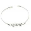 Sterling Silver European style Bracelets, with Zircon, Length:7.1 Inch, Sold by PC