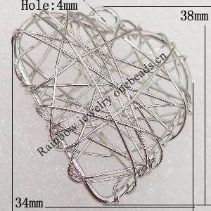 Iron Thread Component Handmade Lead-free, 38x34mm Hole:4mm Sold by Bag