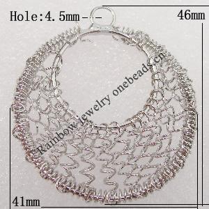Iron Thread Component Handmade Lead-free, 46x41mm Hole:4.5mm Sold by Bag