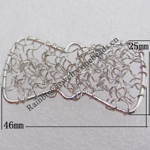 Iron Thread Component Handmade Lead-free, 46x25mm Sold by Bag