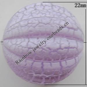 Crackle Acrylic Beads, Edge Round 22mm Sold by bag 