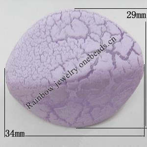 Crackle Acrylic Beads, Edge Oval 34x29mm Sold by bag 