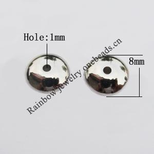Jewelry findings, CCB plastic Beads, Flat Round 8mm Hole:1mm, sold By Bag
