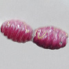 Painted Spray-paint Acrylic Beads, Fluted Oval 8x6mm, Sold by Bag