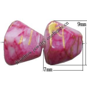 Painted Spray-paint Acrylic Beads, Faceted 9x7mm, Sold by Bag