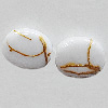 Painted Spray-paint Acrylic Beads, Flat Oval 10x8mm, Sold by Bag