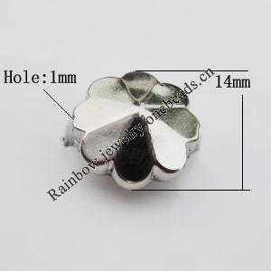 Jewelry findings, CCB plastic Beads, Flower 14mm Hole:1mm, Sold by Bag