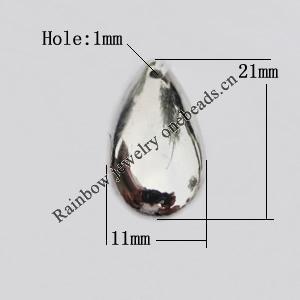 Jewelry findings, CCB plastic Pendants, Teardrop 21x11mm Hole:1mm, Sold by Bag