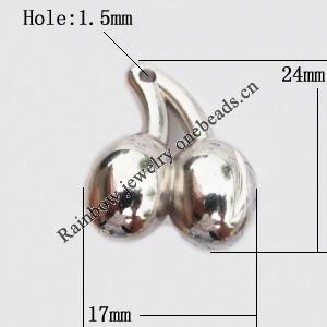 Jewelry findings, CCB plastic Pendants, 24x17mm Hole:1.5mm, Sold by Bag