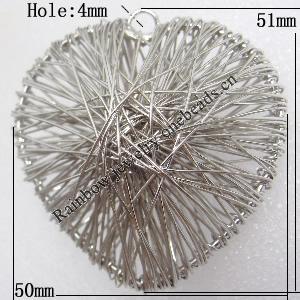 Iron Thread Component Handmade Lead-free, 51x50mm Hole:4mm Sold by Bag