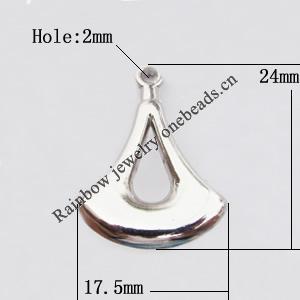 Jewelry findings, CCB plastic Pendants, 24x17.5mm Hole:2mm, Sold by Bag