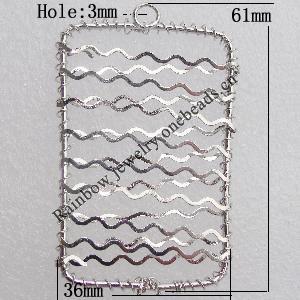 Iron Thread Component Handmade Lead-free, 61x36mm Hole:3mm Sold by Bag