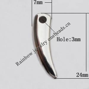Jewelry findings, CCB plastic Pendants, Ivory 24x7mm Hole:3mm, Sold by Bag