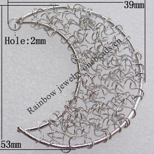 Iron Thread Component Handmade Lead-free, 53x39mm Hole:2mm Sold by Bag