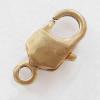 Brass Lobster Claw Clasp, Pb-free, 10x5mm, Hole:Approx 1.5MM, Sold by Bag