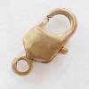 Brass Lobster Claw Clasp, Pb-free, 12x6mm, Hole:Approx 2MM, Sold by Bag