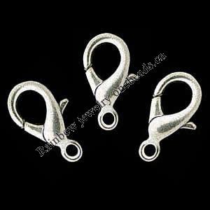 Zinc Alloy Lobster Clasp,Pb-free,AA Grade, 21x10.5mm, Hole:Approx 2.5MM, Sold by Bag
