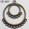 Connector, Lead-free Zinc Alloy Jewelry Findings, 34x39mm Hole=2mm,1mm, Sold by Bag