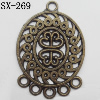 Connector, Lead-free Zinc Alloy Jewelry Findings, 25x37mm Hole=2mm, Sold by Bag