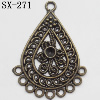 Connector, Lead-free Zinc Alloy Jewelry Findings, 31x42mm Hole=2.5mm,1.5mm, Sold by Bag