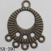 Connector, Lead-free Zinc Alloy Jewelry Findings, 22x28mm Hole=3mm,1.5mm, Sold by Bag