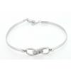 Sterling Silver European style Bracelets, with Zircon, Length:7.1 Inch, Sold by PC