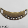 Connector, Lead-free Zinc Alloy Jewelry Findings, 37x18mm Hole=1.5mm, Sold by Bag