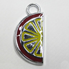 Zinc Alloy Enamel Pendant, Fruit 26x12mm Hole:1.5mm, Sold by Group