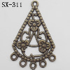 Connector, Lead-free Zinc Alloy Jewelry Findings, 24x36mm Hole=1.5mm, Sold by Bag