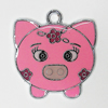 Zinc Alloy Enamel Pendant, Pig 26x24mm Hole:2mm, Sold by Group