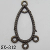 Connector, Lead-free Zinc Alloy Jewelry Findings, 15x27mm Hole=1mm, Sold by Bag