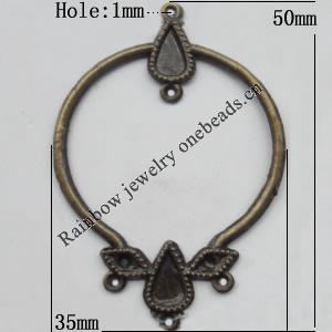 Connector, Lead-free Zinc Alloy Jewelry Findings, 35x50mm Hole=1mm, Sold by Bag