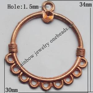 Connector, Lead-free Zinc Alloy Jewelry Findings, 30x34mm Hole=1.5mm,1mm, Sold by Bag