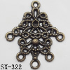 Connector, Lead-free Zinc Alloy Jewelry Findings, 25x28mm Hole=1mm, Sold by Bag