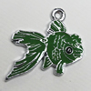 Zinc Alloy Enamel Pendant, Fish 27x21mm Hole:2mm, Sold by Group