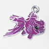 Zinc Alloy Enamel Pendant, Fish 27x21mm Hole:2mm, Sold by Group