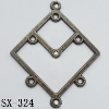 Connector, Lead-free Zinc Alloy Jewelry Findings, 35x42mm Hole=1mm, Sold by Bag