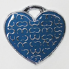 Zinc Alloy Enamel Pendant, Heart 20x21mm Hole:3mm, Sold by Group