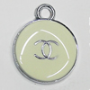 Zinc Alloy Enamel Pendant, Round 20x16mm Hole:3mm, Sold by Group