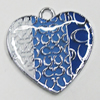 Zinc Alloy Enamel Pendant, Heart 21x20.5mm Hole:2mm, Sold by Group