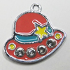 Zinc Alloy Enamel Pendant, Hat 18x17mm Hole:1.5mm, Sold by Group