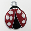 Zinc Alloy Enamel Pendant, ladybird 26x20mm Hole:3mm, Sold by Group