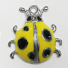 Zinc Alloy Enamel Pendant, ladybird 21x19mm Hole:2mm, Sold by Group