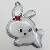 Zinc Alloy Enamel Pendant, Rabbit 34x25mm Hole:2mm, Sold by Group