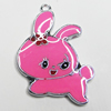 Zinc Alloy Enamel Pendant, Rabbit 34x25mm Hole:2mm, Sold by Group