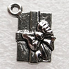 Zinc Alloy Jewelry Findings, Christmas Charm/Pendant, 15x18mm, Sold by Group 